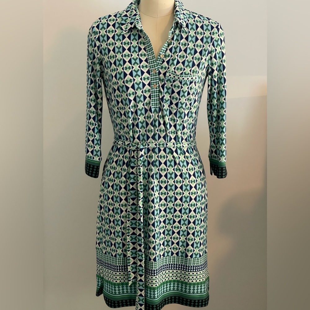 Awesome Designed Dress - Green Print - Small